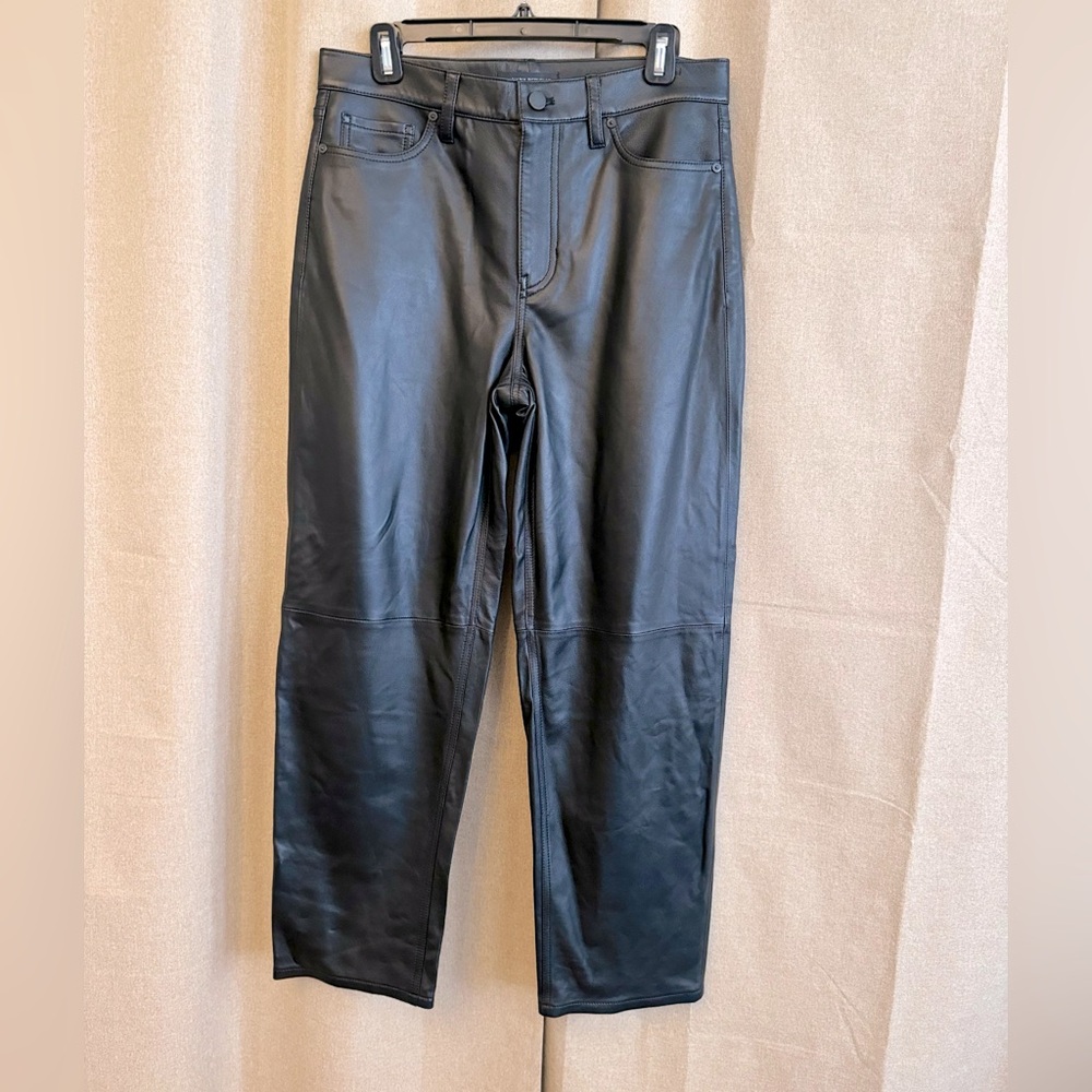 NWT Banana republic 100% Genuine Leather Straight Jeans Pants